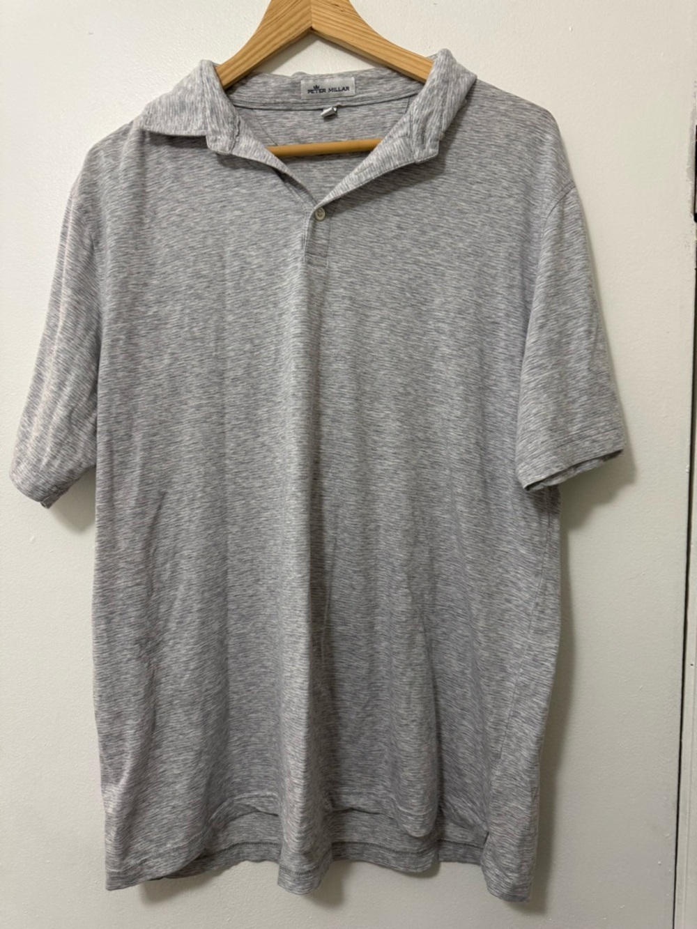 Peter Millar Light Heather Gray Short Sleeve Polo